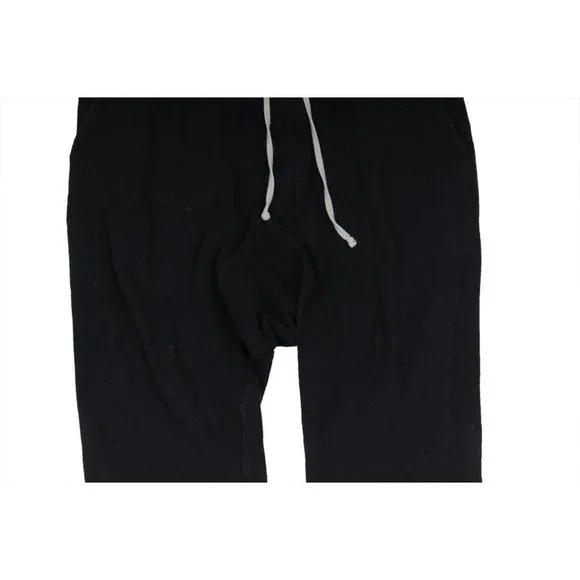Rick Owens Men Cropped Pants Medium Black Cotton Drop Crotch Drawstring Trousers - Picture 5 of 10